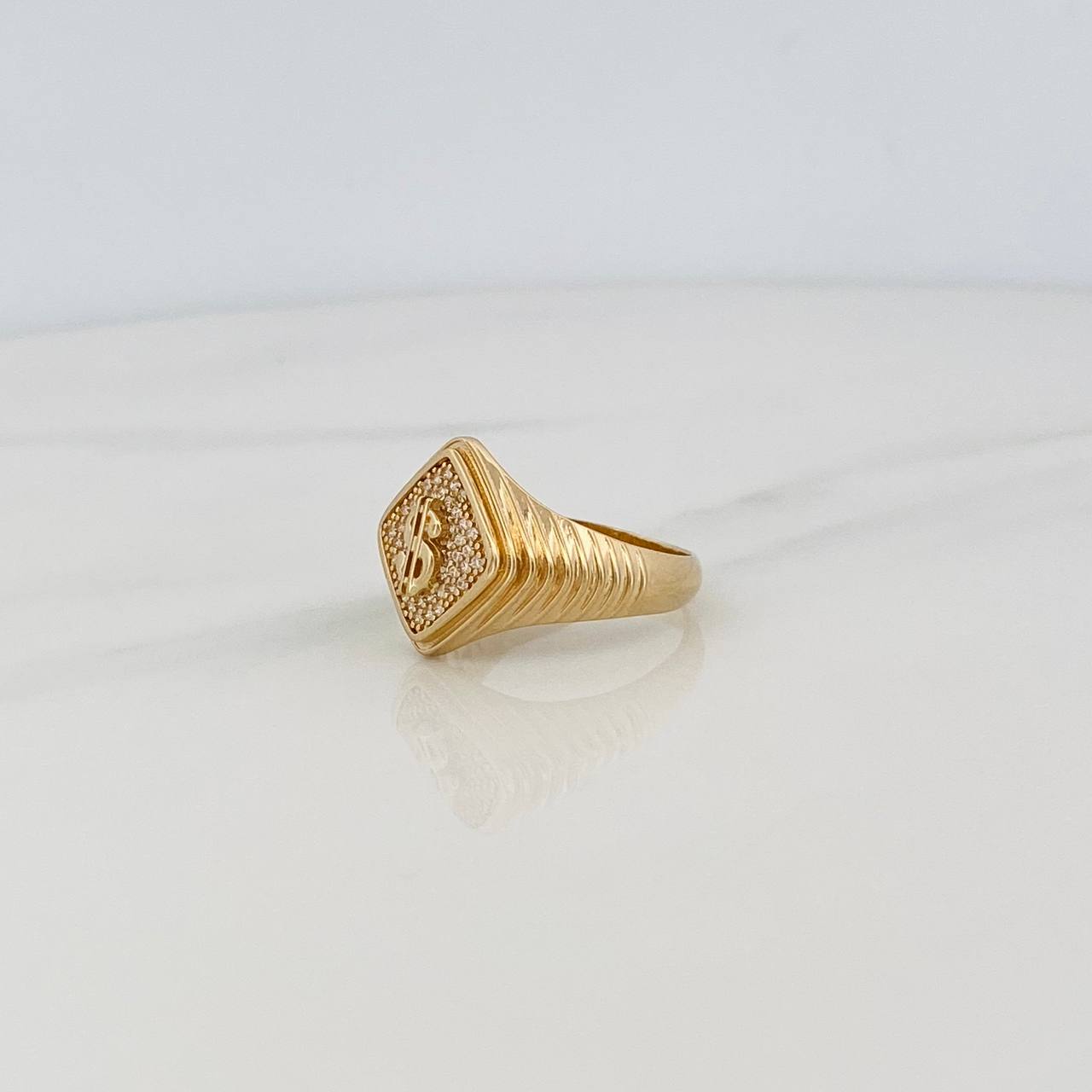 Anillo Signo Peso 6.55g / T9 1/4 Oro Amarillo 18K