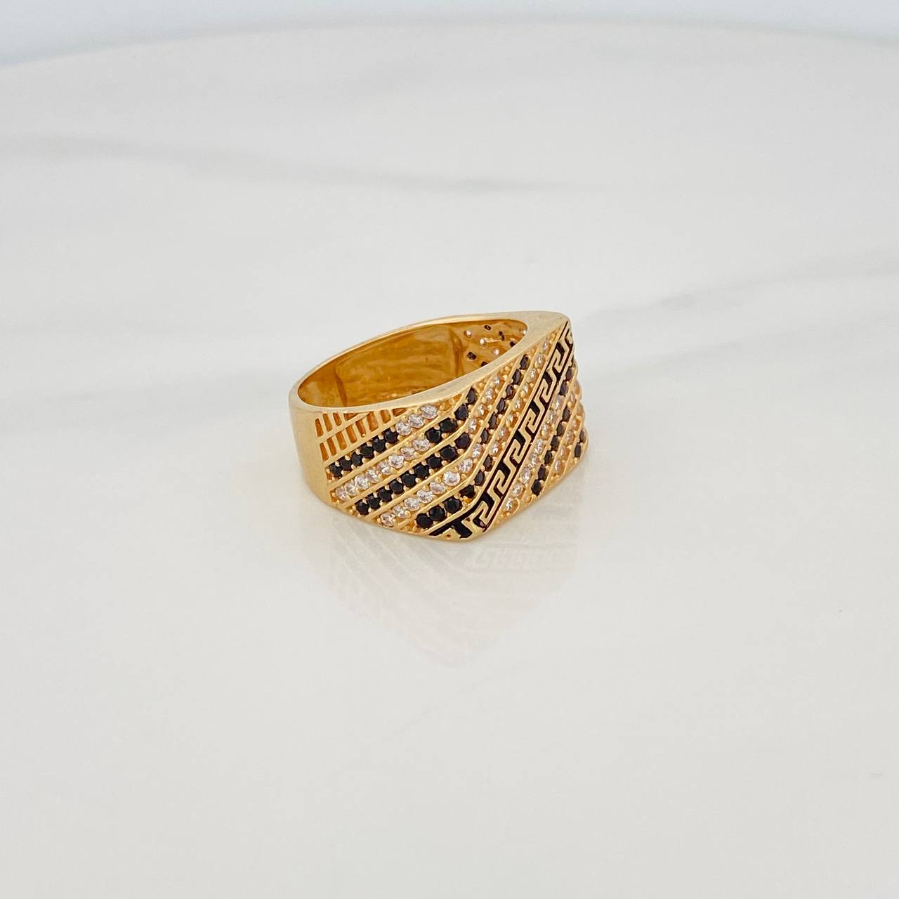 Tribal Ring 7.15g / T9 Two-Tone Black Yellow 18K Gold