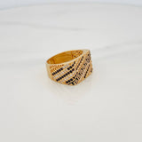 Tribal Ring 7.15g / T9 Two-Tone Black Yellow 18K Gold