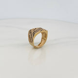 Tribal Ring 7.15g / T9 Two-Tone Black Yellow 18K Gold