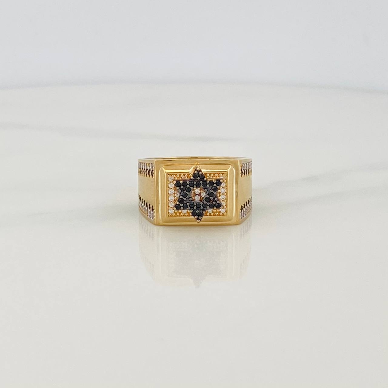 Star of David Ring 8.35g / T10 Two-Tone Black Yellow 18K Gold