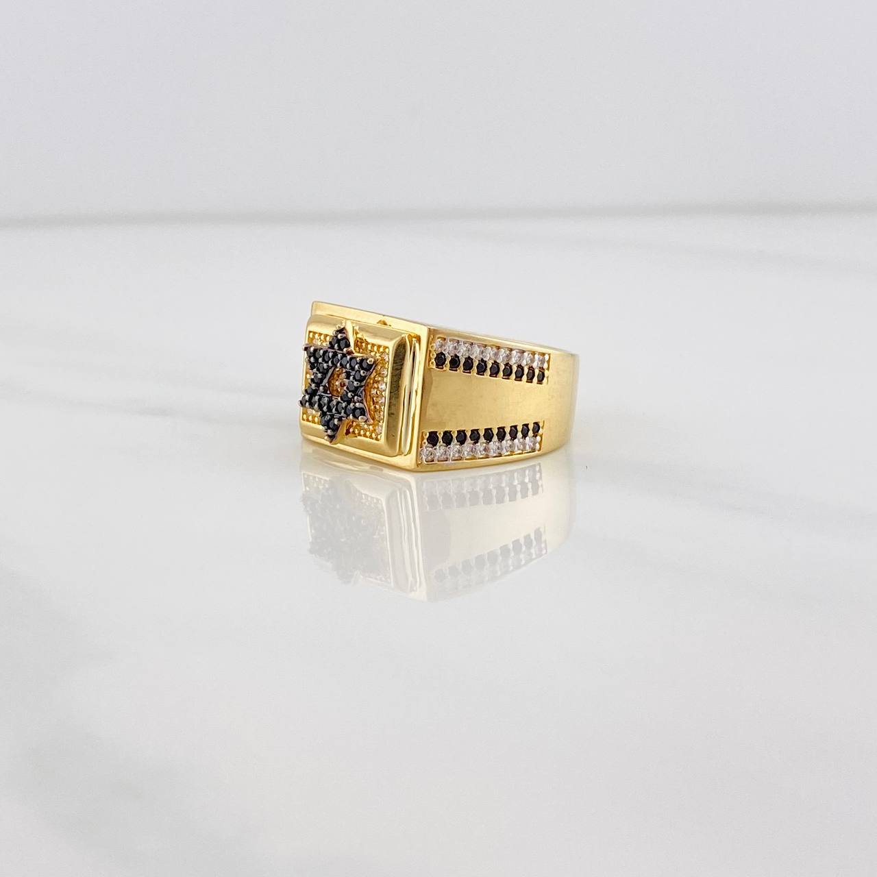 Star of David Ring 8.35g / T10 Two-Tone Black Yellow 18K Gold