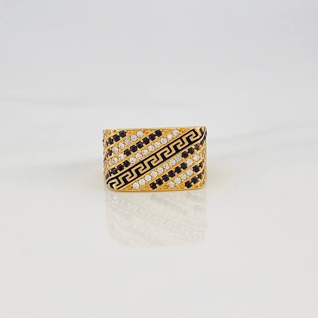 Tribal Ring 7.15g / T9 Two-Tone Black Yellow 18K Gold