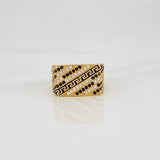 Tribal Ring 7.15g / T9 Two-Tone Black Yellow 18K Gold