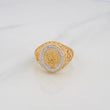 Anillo Cetro 8.5g / T9 3/4 Dos Oros Amarillo Blanco 18K