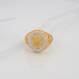 Anillo Cetro 8.5g / T9 3/4 Dos Oros Amarillo Blanco 18K