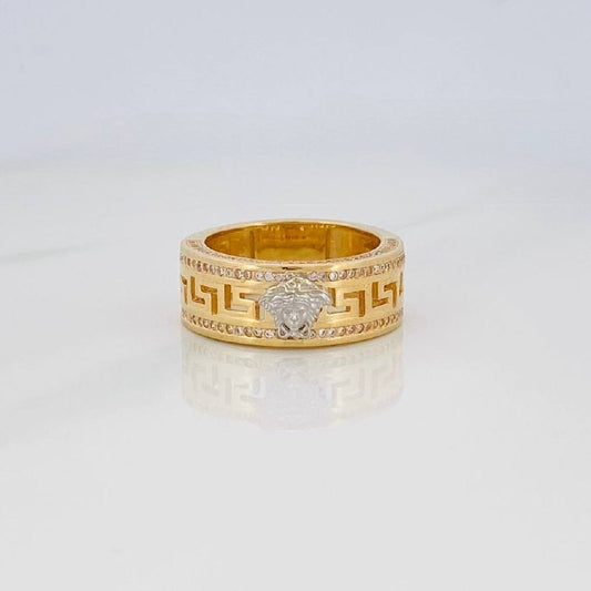 Medusa Ring 13.7g / Size 10 3/4 Two-Tone Yellow White Gold 18K