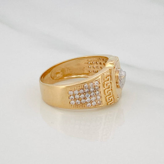 Medusa Ring 8.35g / Size 10 1/4 Two-Tone Yellow White Gold 18K