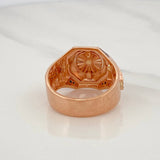 Anillo Corona 9.65g / T10 3/4 Dos Oros Negro Rosa 18K