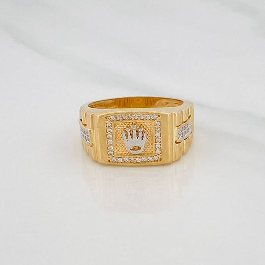 Crown Ring 8g / T10 3/4 Two-Tone Yellow White Gold 18K
