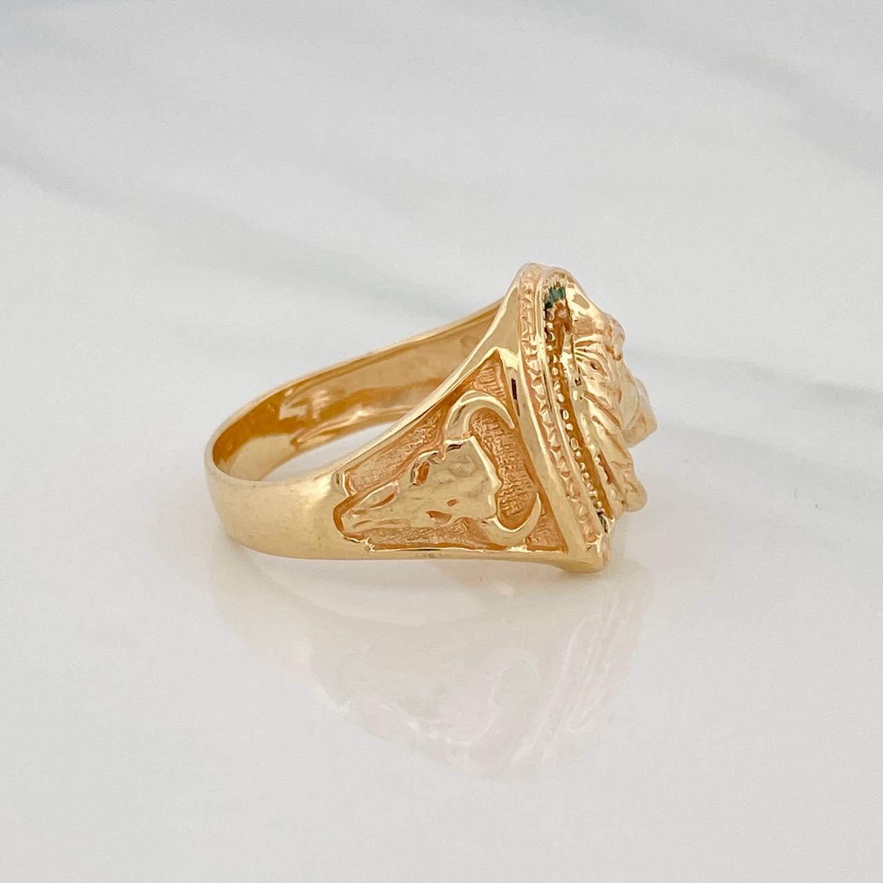Anillo Herradura Caballo 6.85g / T9 1/4 Oro Amarillo 18K