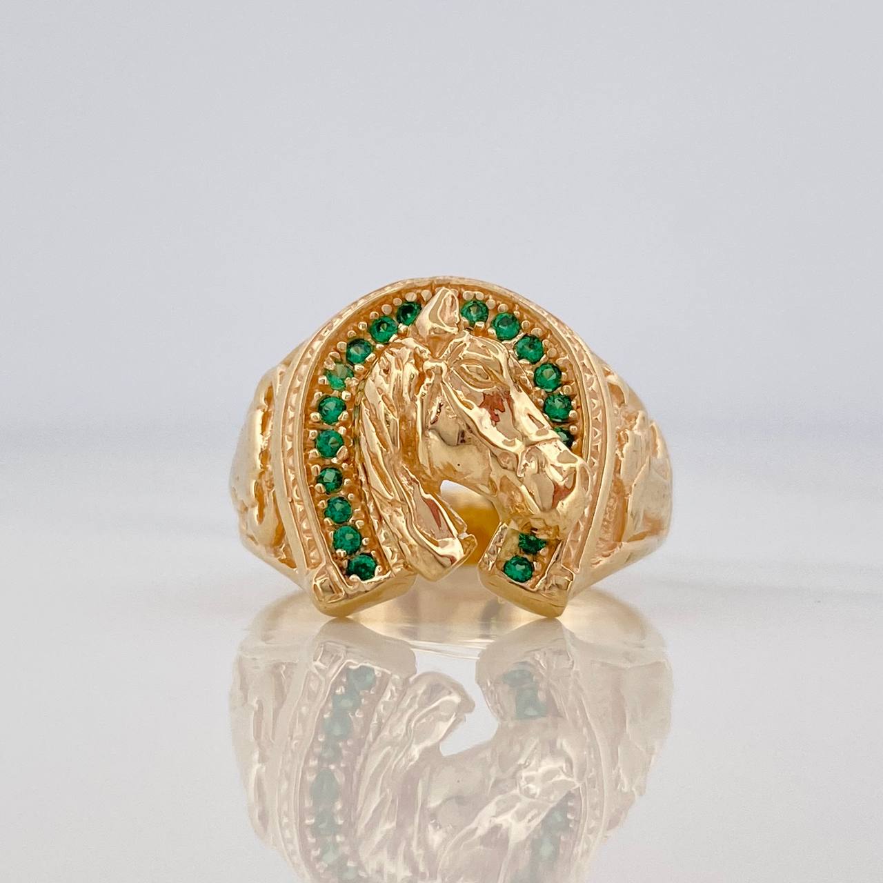 Anillo Herradura Caballo 6.85g / T9 1/4 Oro Amarillo 18K
