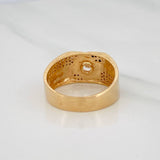 Anillo Rombo 8.1g / T10 1/2 Dos Oros Negro Amarillo 18K