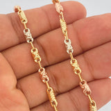 Cadena Rustica Barril 14.35gr / 24 1/2 in / Tres Oros 18K $