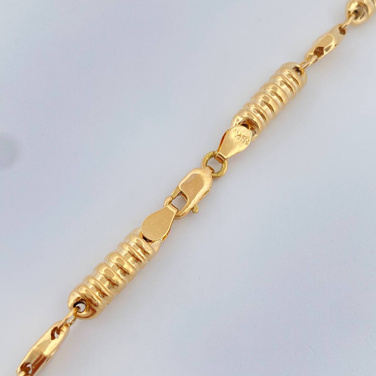 Cadena Barril 17.2gr / 24 in / Oro Amarillo 18K $
