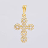 Dije Cruz Tupida 1.75 g / 1 in Oro Amarillo 18K