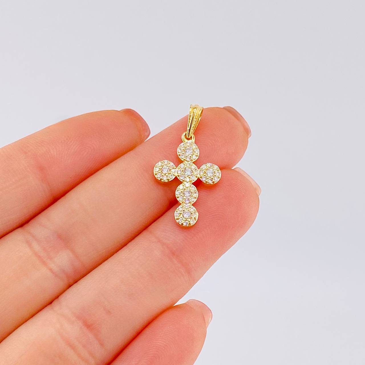 Dije Cruz Tupida 1.75 g / 1 in Oro Amarillo 18K
