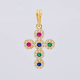 Pendant Dense Cross 1.5 g / 2.5 cm Yellow Gold 18K