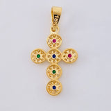 Pendant Dense Cross 1.5 g / 2.5 cm Yellow Gold 18K