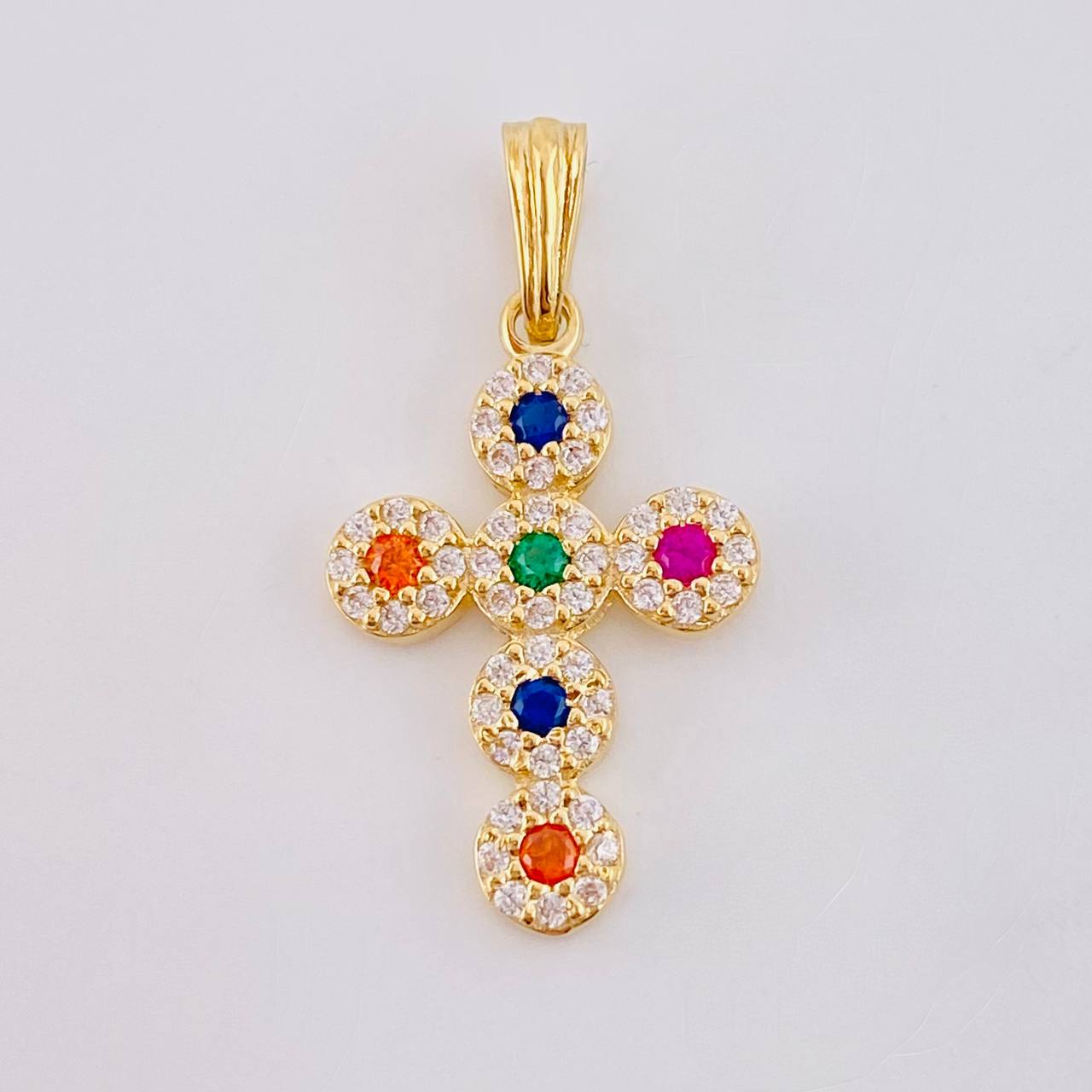 Pendant Dense Cross 1.5 g / 2.5 cm Yellow Gold 18K