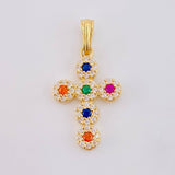 Pendant Dense Cross 1.5 g / 2.5 cm Yellow Gold 18K