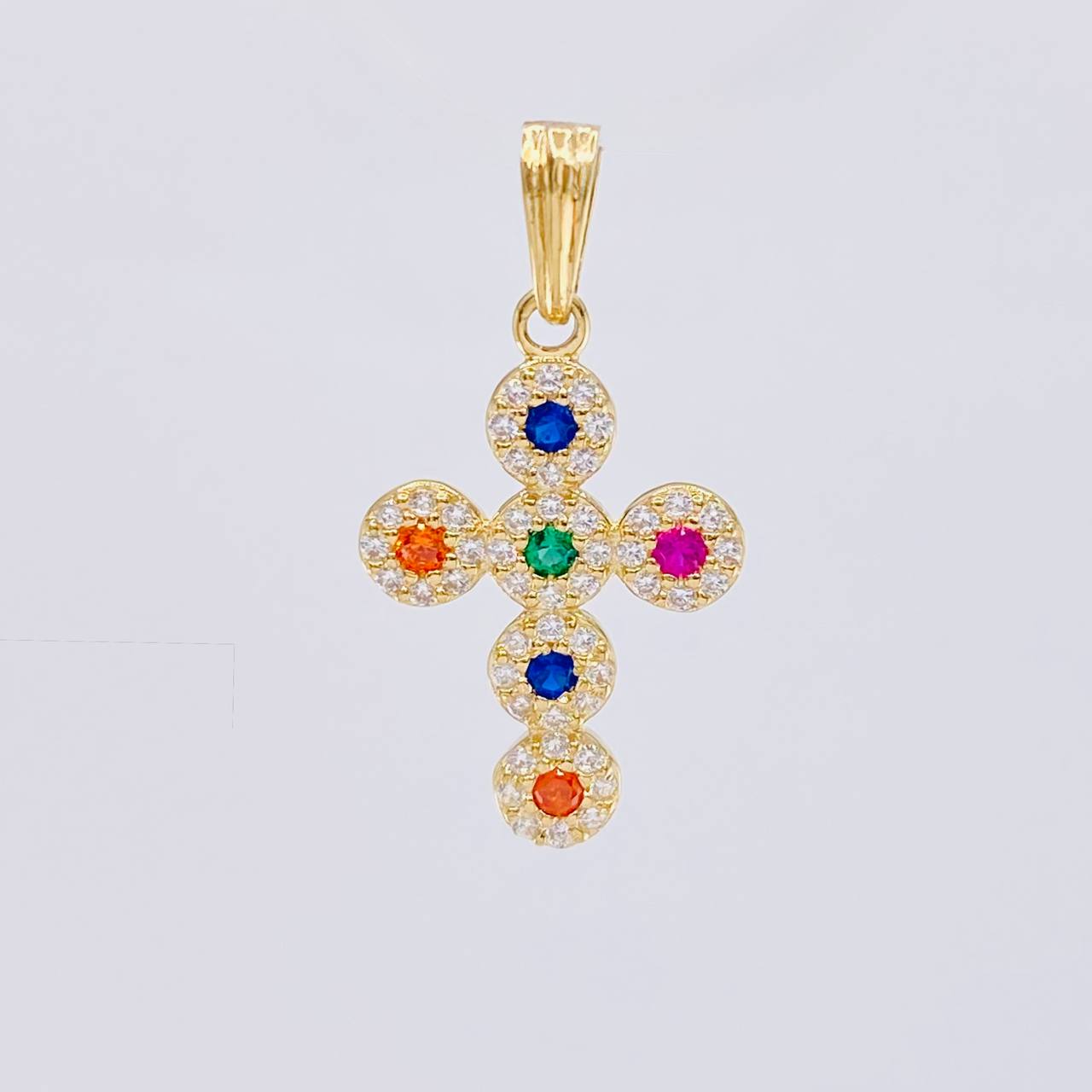 Pendant Dense Cross 1.5 g / 2.5 cm Yellow Gold 18K