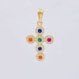 Pendant Dense Cross 1.5 g / 2.5 cm Yellow Gold 18K