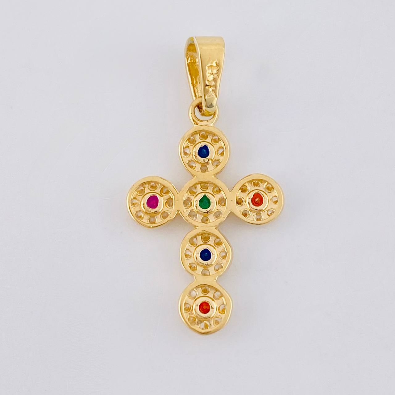 Pendant Dense Cross 1.5 g / 2.5 cm Yellow Gold 18K