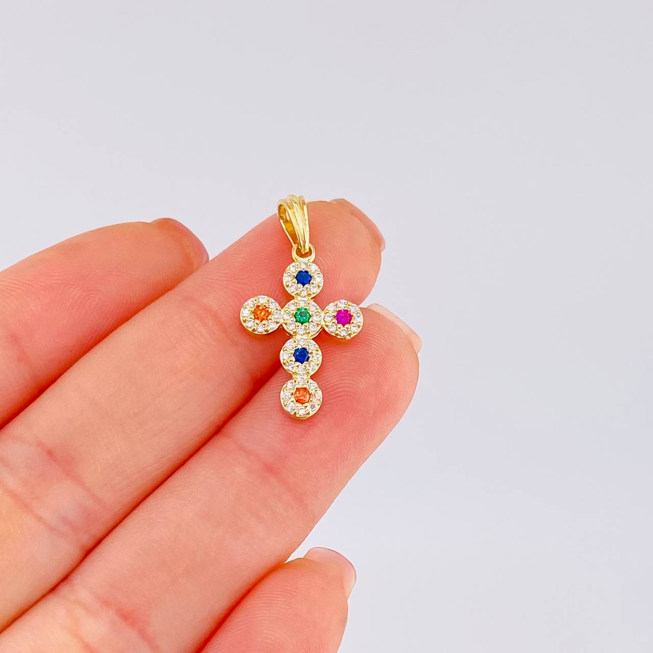 Pendant Dense Cross 1.5 g / 2.5 cm Yellow Gold 18K