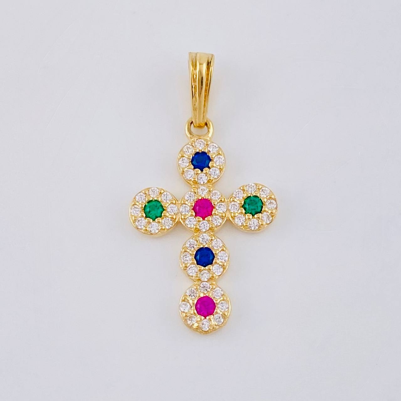 Pendant Dense Cross 1.6 g / 2.5 cm Yellow Gold 18K