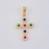 Pendant Dense Cross 1.6 g / 2.5 cm Yellow Gold 18K