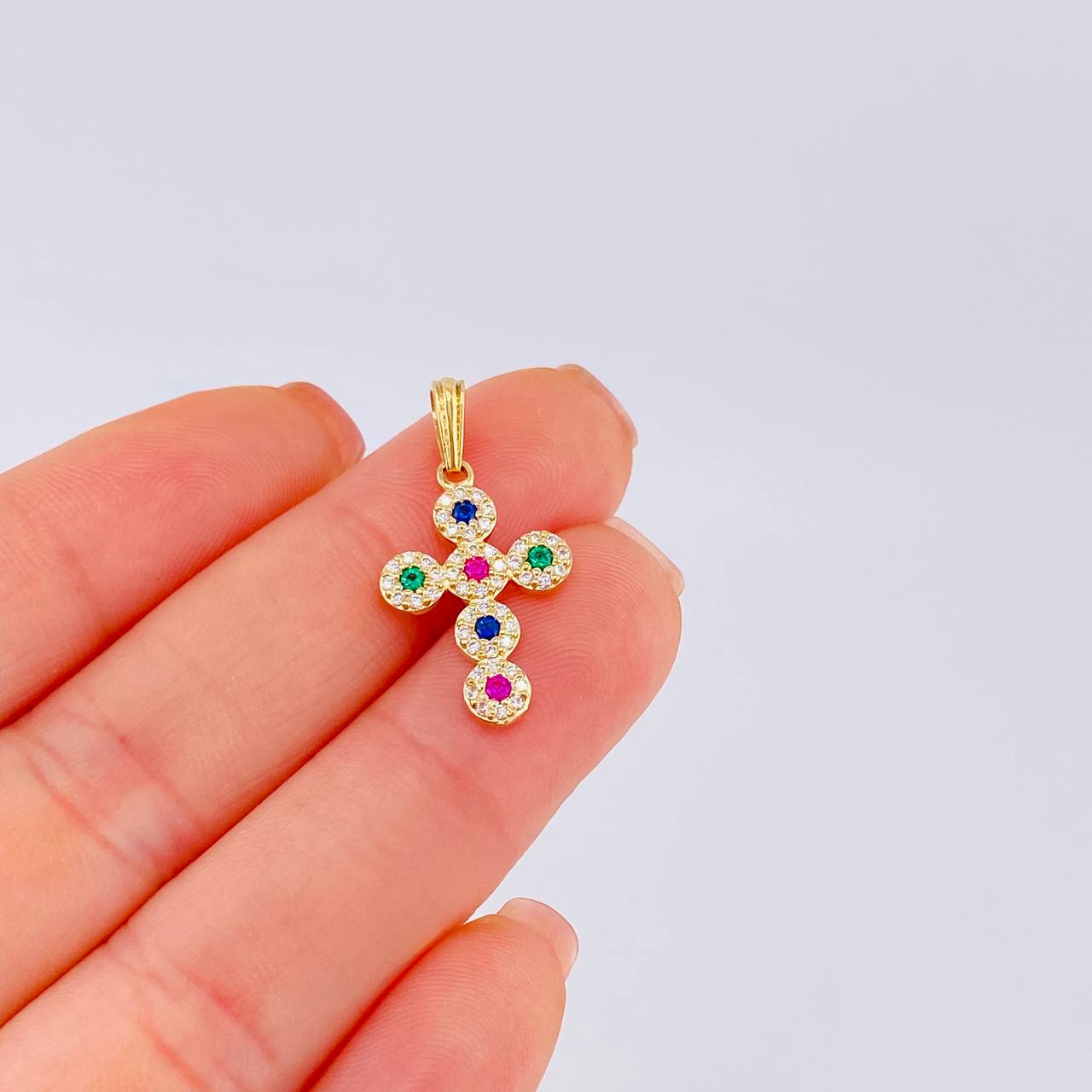 Pendant Dense Cross 1.6 g / 2.5 cm Yellow Gold 18K