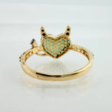 Anillo Corazon Devil 2.65gr / T7 3/4 / Tres Oros 18K %