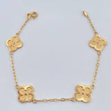 Pulso Aro Seguido Trebol 3.85gr / 7 1/2 in / Oro Amarillo 18K &