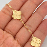 Pulso Aro Seguido Trebol 3.85gr / 7 1/2 in / Oro Amarillo 18K &