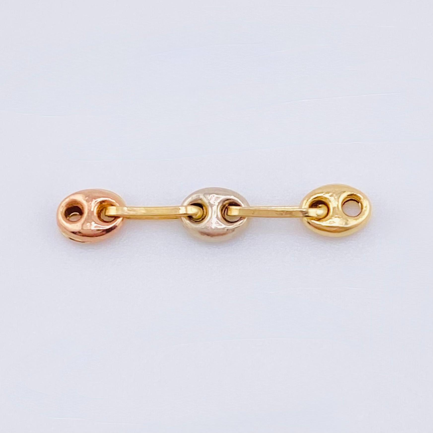 Charm Retazo GC 3 Links 0.25gr / 3/4 in / 4.2mm Three Golds 18K ©