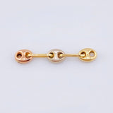Charm Retazo GC 3 Links 0.25gr / 3/4 in / 3.4mm Three Golds 18K