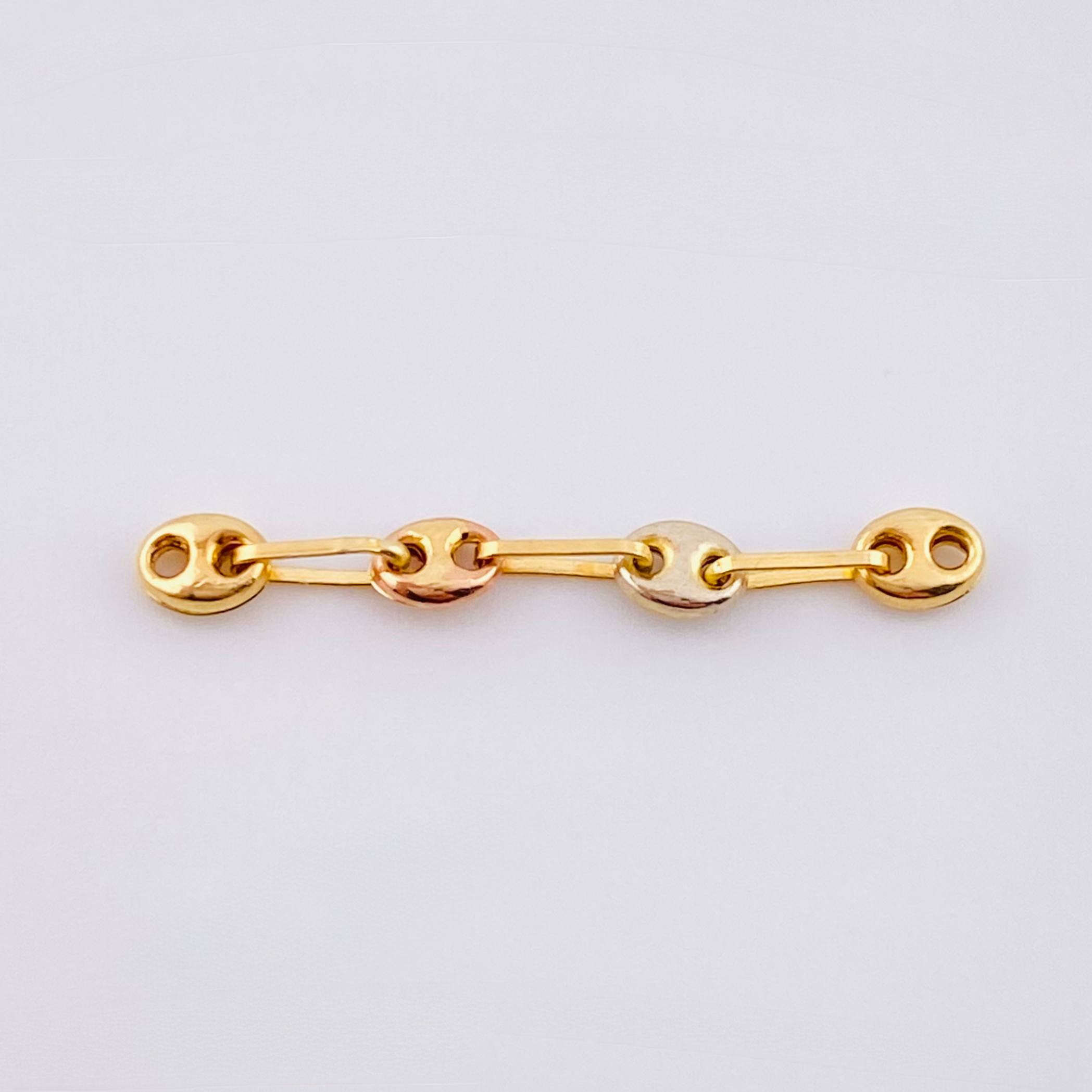 Herraje Retazo GC 4 Eslabones 0.25gr / 1 in / 3.35mm Tres Oros 18K ©