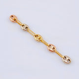 Charm Retazo GC 5 Links 0.4gr / 1 1/2 in / 3.4mm Three Golds 18K