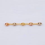 Charm Retazo GC 5 Links 0.4gr / 1 1/2 in / 3.4mm Three Golds 18K