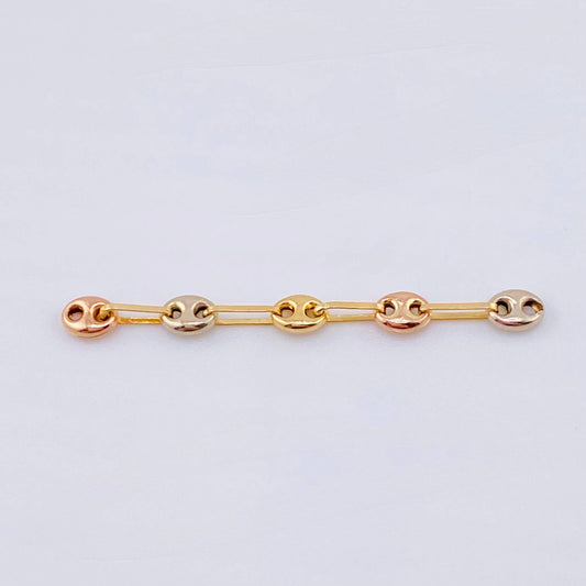 Herraje Retazo GC 5 Eslabones 0.3gr / 1 1/4 in / 3.4mm Tres Oros 18K