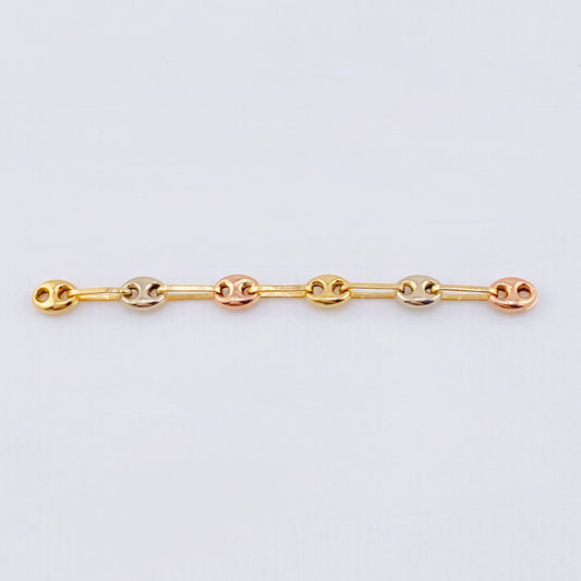 Herraje Retazo GC 6 Eslabones 0.35gr / 1 1/2 in / 3.45mm Tres Oros 18K ©