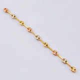 Charm Retazo GC 9 Links 0.7gr / 2 3/4 in / 3.4mm Three Golds 18K
