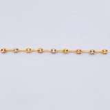 Charm Retazo GC 9 Links 0.7gr / 2 3/4 in / 3.4mm Three Golds 18K