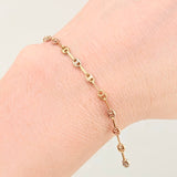 Charm Retazo GC 12 Links 0.95gr / 3 3/4 in / 3.4mm Three Golds 18K