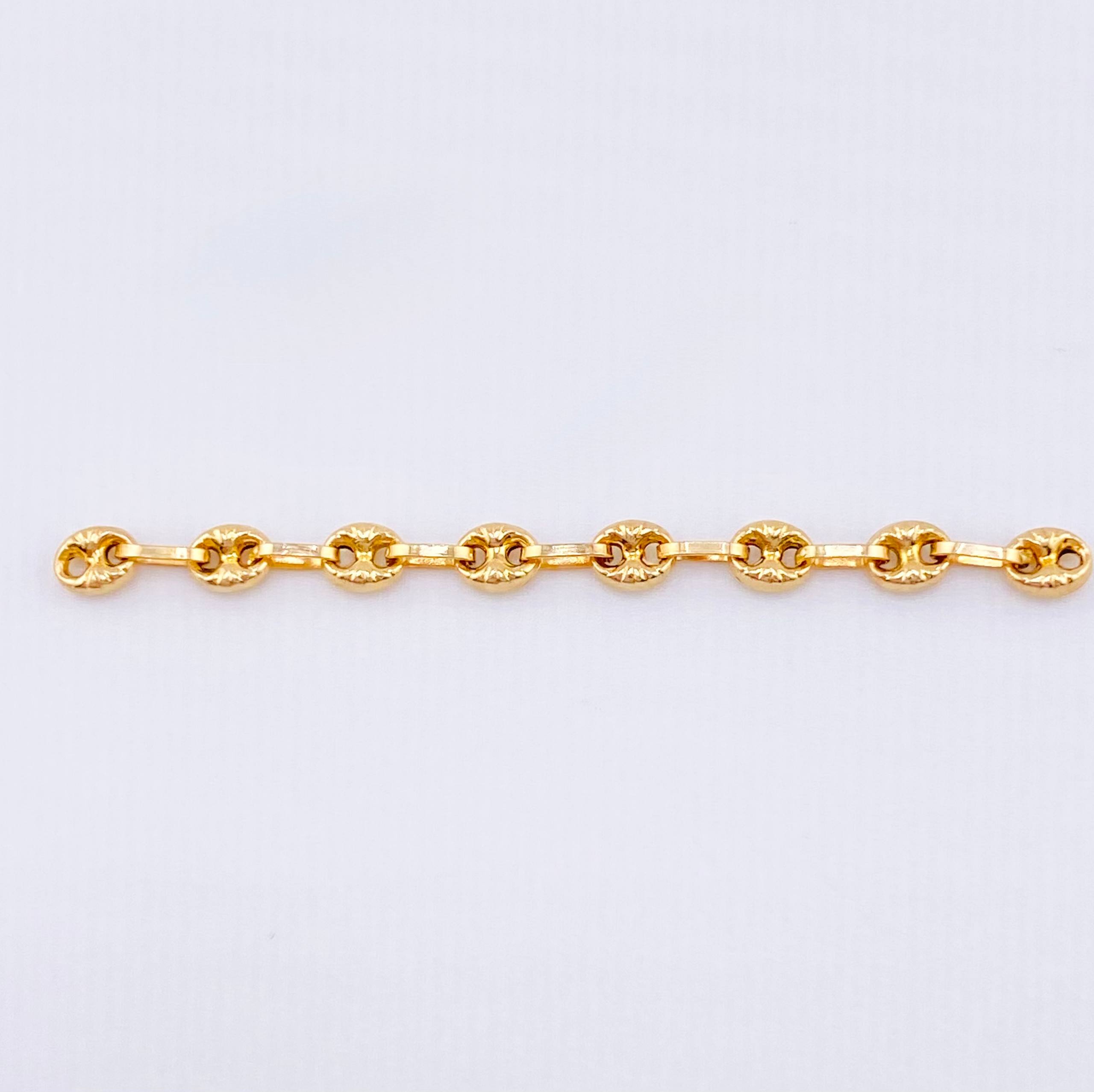 Herraje Retazo GC 8 Eslabones 0.65gr / 2 in / 3.4mm Oro Amarillo 18K