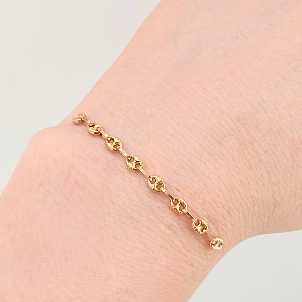 Herraje Retazo GC 8 Eslabones 0.65gr / 2 in / 3.4mm Oro Amarillo 18K