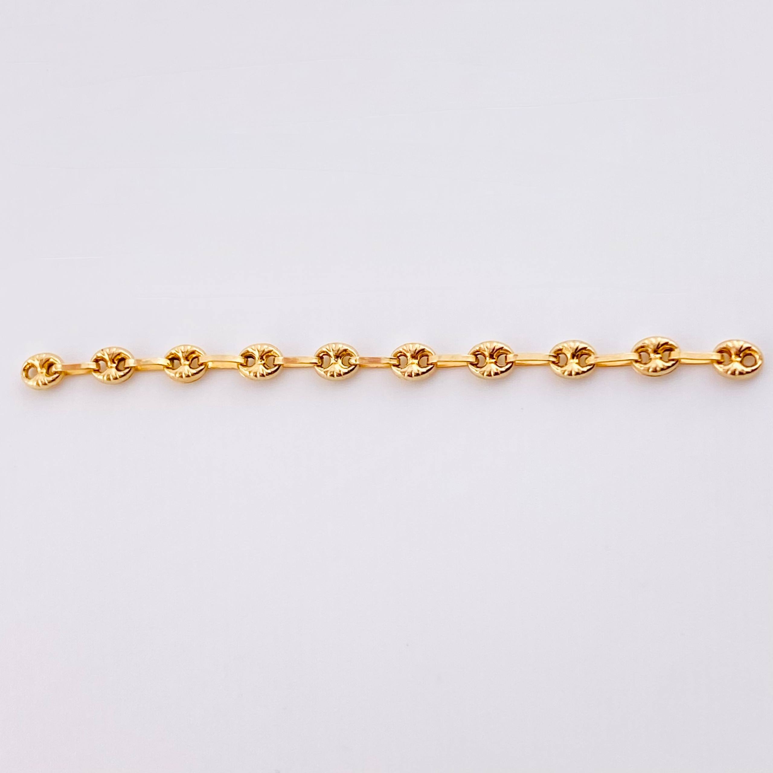 Herraje Retazo GC 10 Eslabones 0.8gr / 2 1/2 in / 3.4mm Oro Amarillo 18K