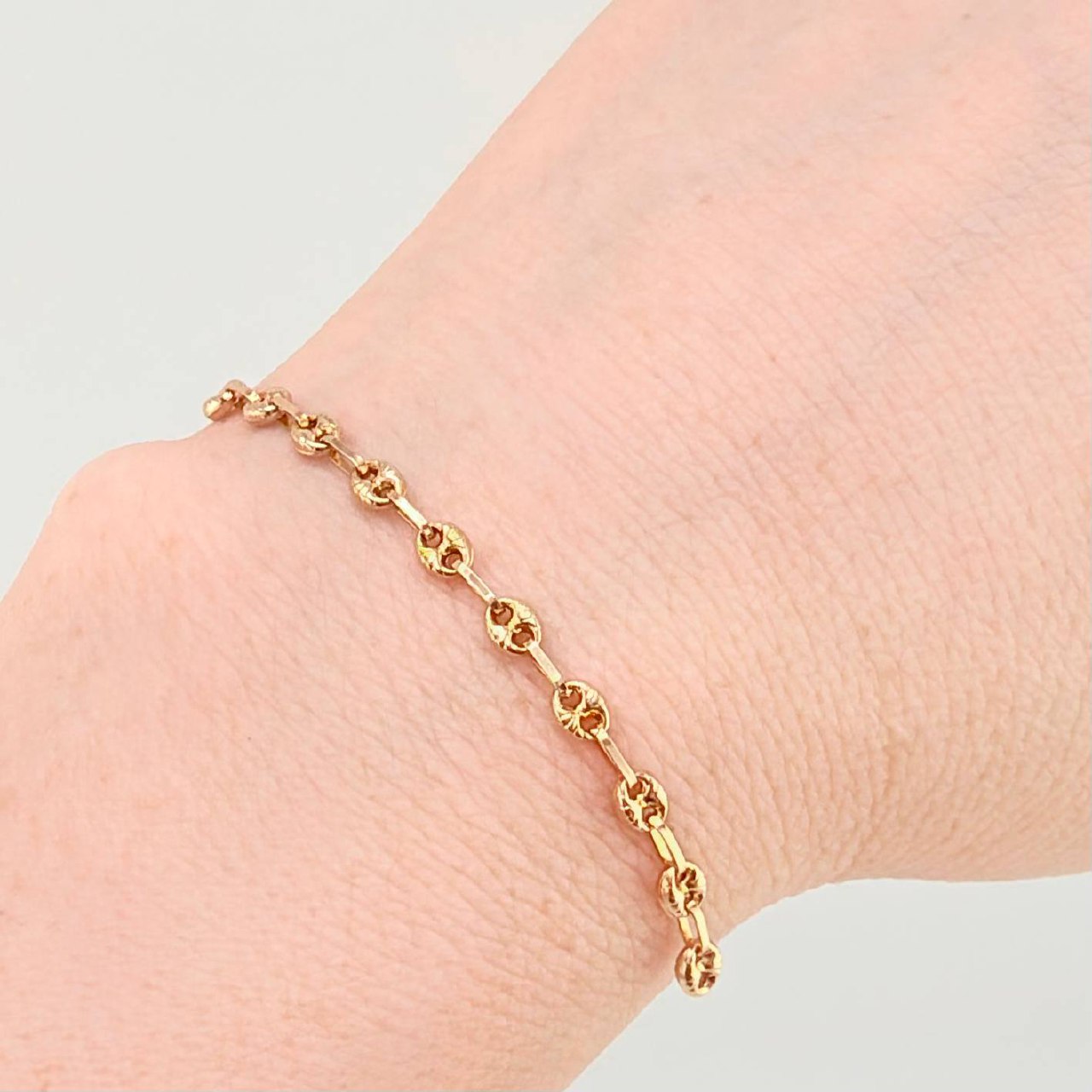 Herraje Retazo GC 10 Eslabones 0.8gr / 2 1/2 in / 3.4mm Oro Amarillo 18K