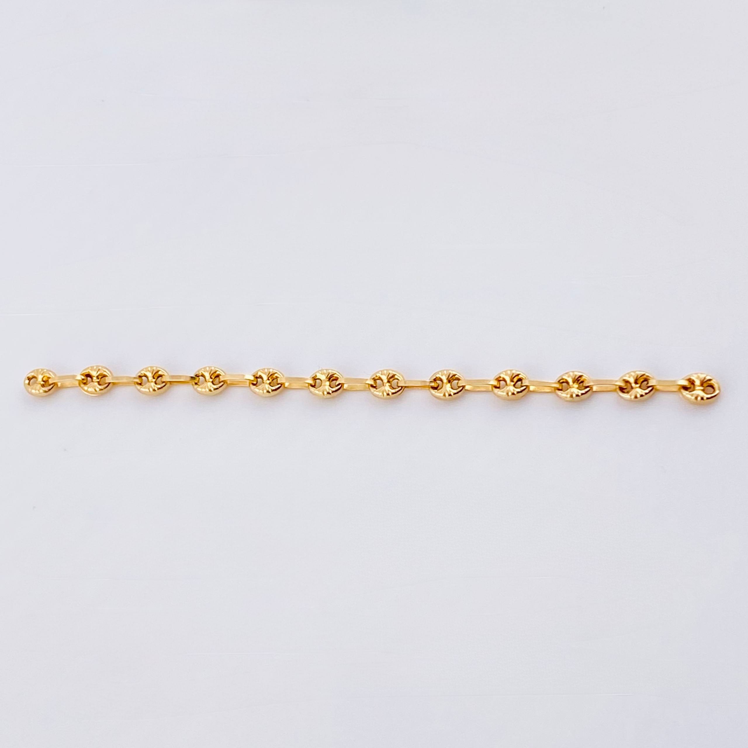 Herraje Retazo GC 12 Eslabones 1gr / 3 in / 3.4mm Oro Amarillo 18K